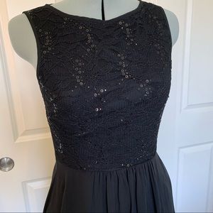 Black Sequin High-Low Dress Semi-Formal